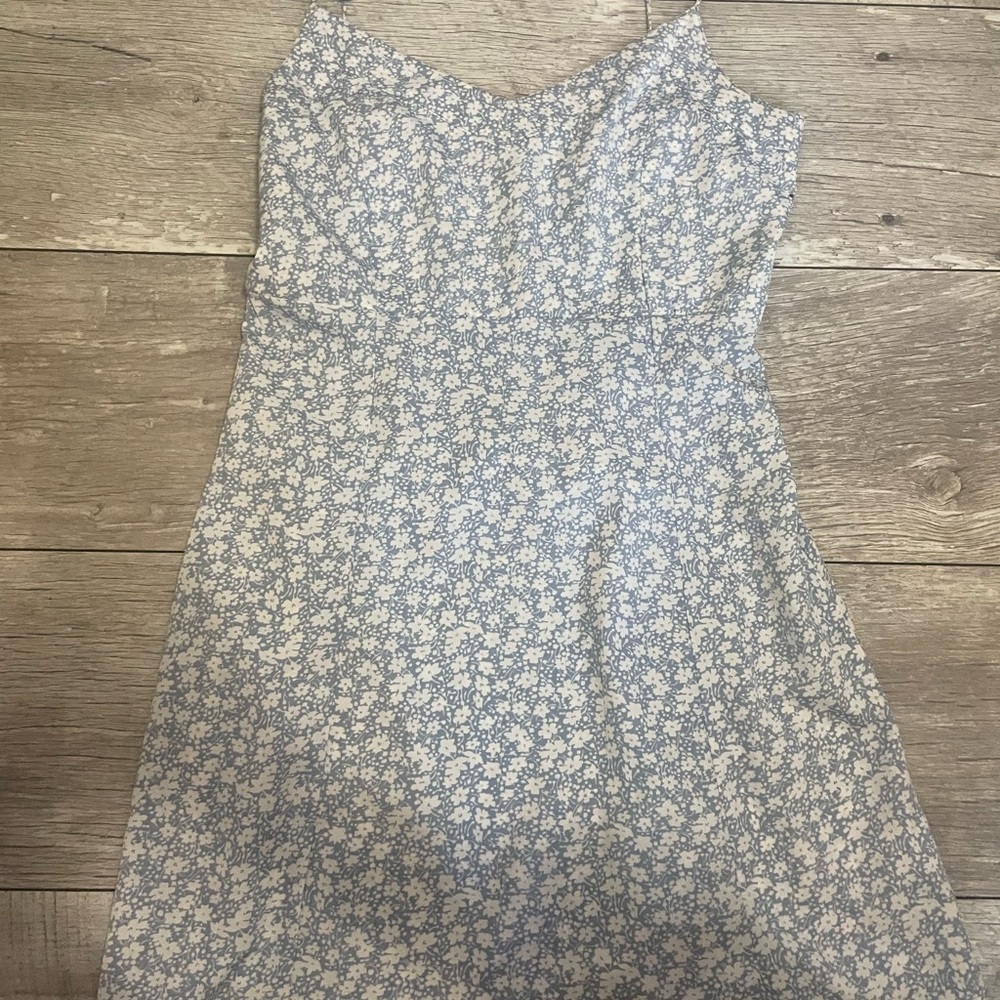 Blue Rain Gray Brown Spaghetti Strap Sundress